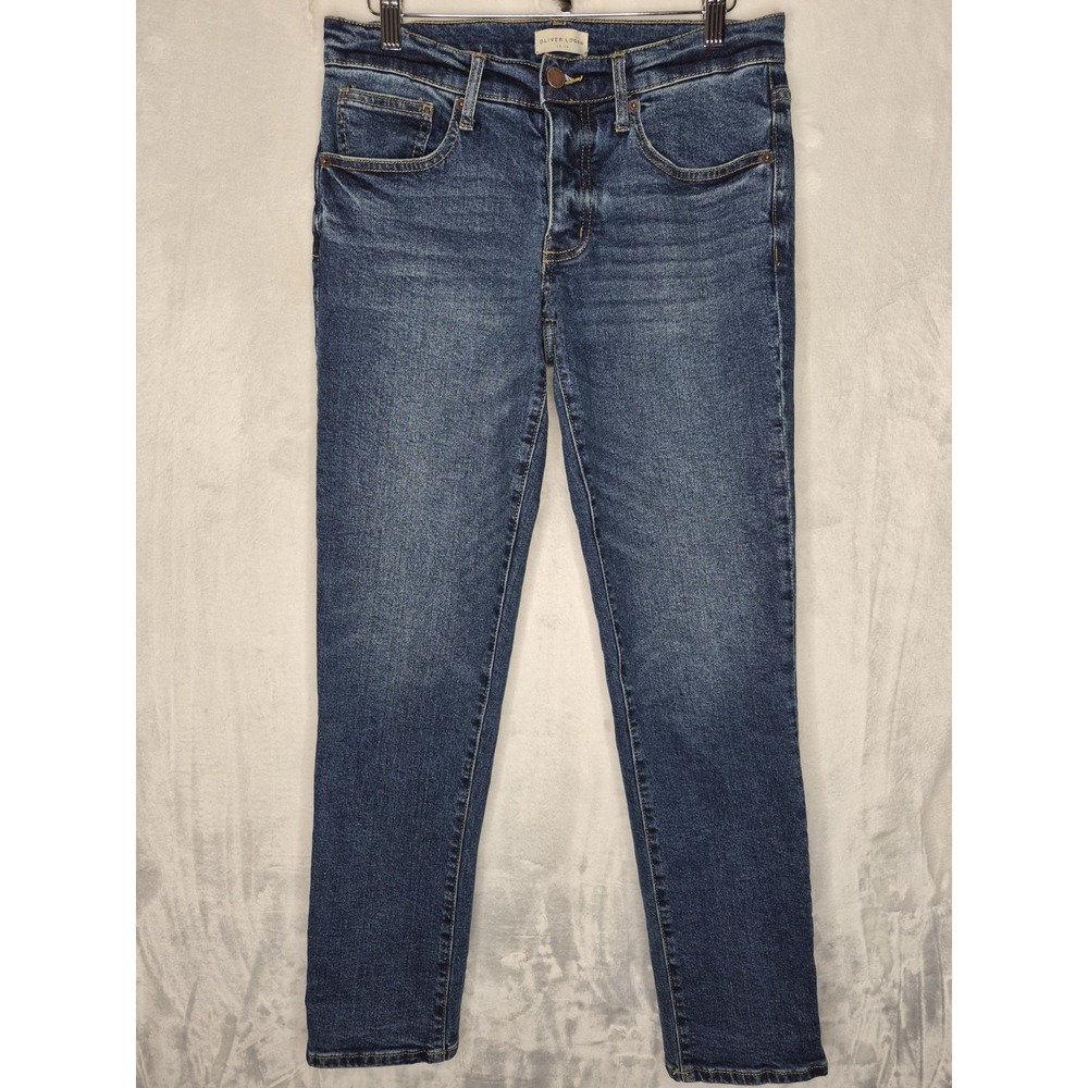 Oliver Logan Womens 26 Jeans Blue Denim Medium Wash Relaxed Straight Mid Rise